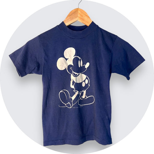 Mickey Mouse Blue Tee- S / Vintage collectible Pre-Disney official tags