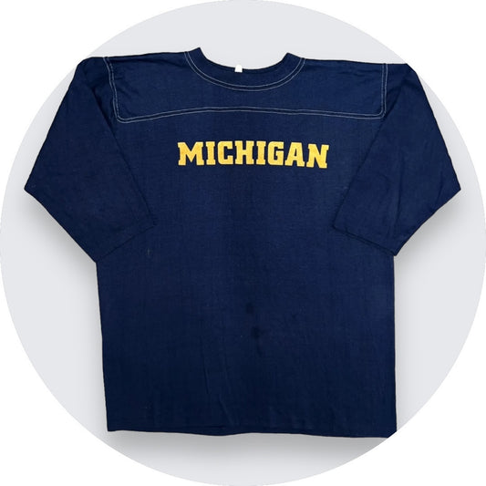 70s Sportswear 3/4 sleeve Michigan Collegiate Jersey t-shirt-M
