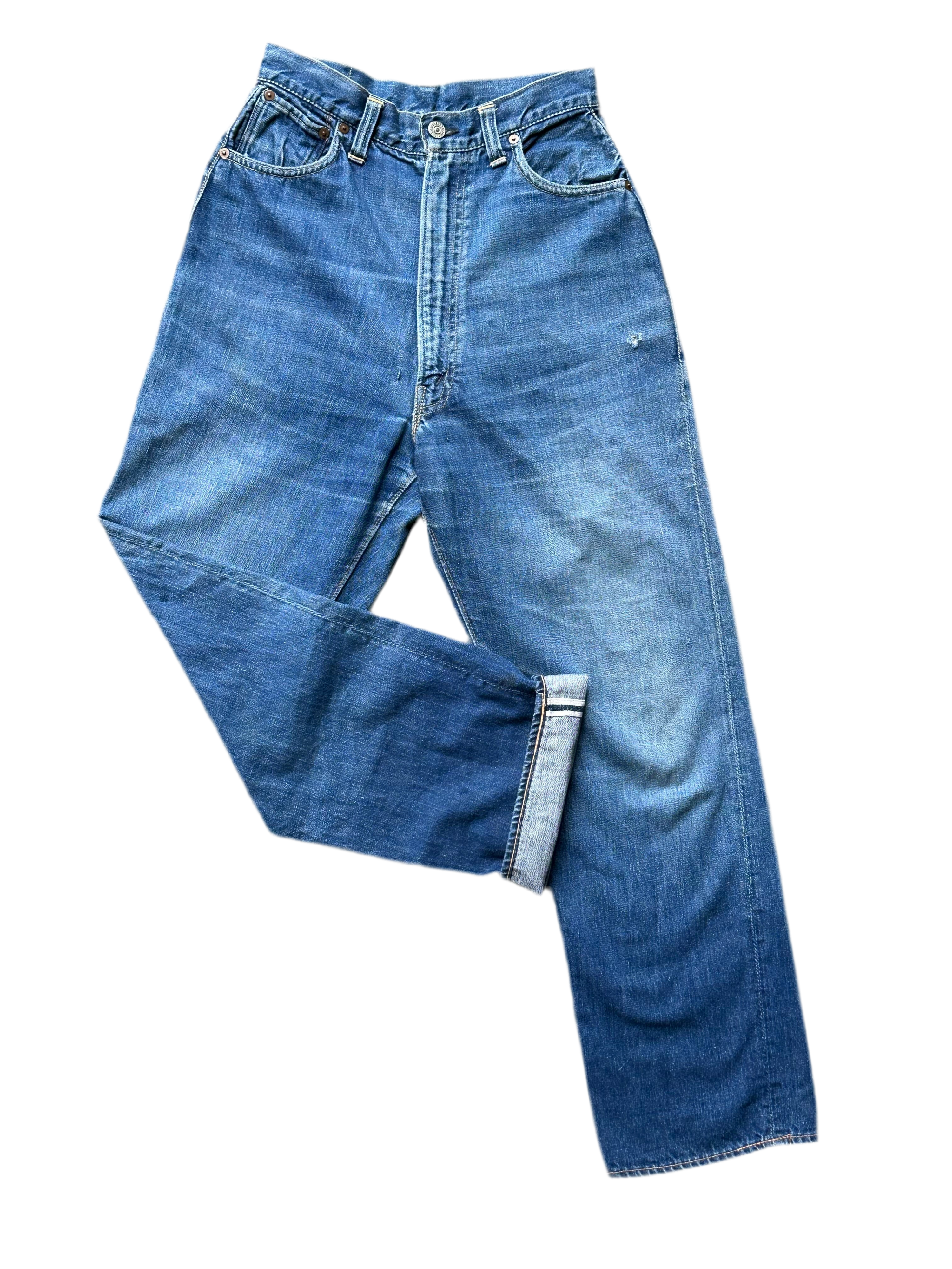 50's Levi's 701 XX Big E V-Stitch Selvedge Redlines Vintage Denim Jeans 28 Waist