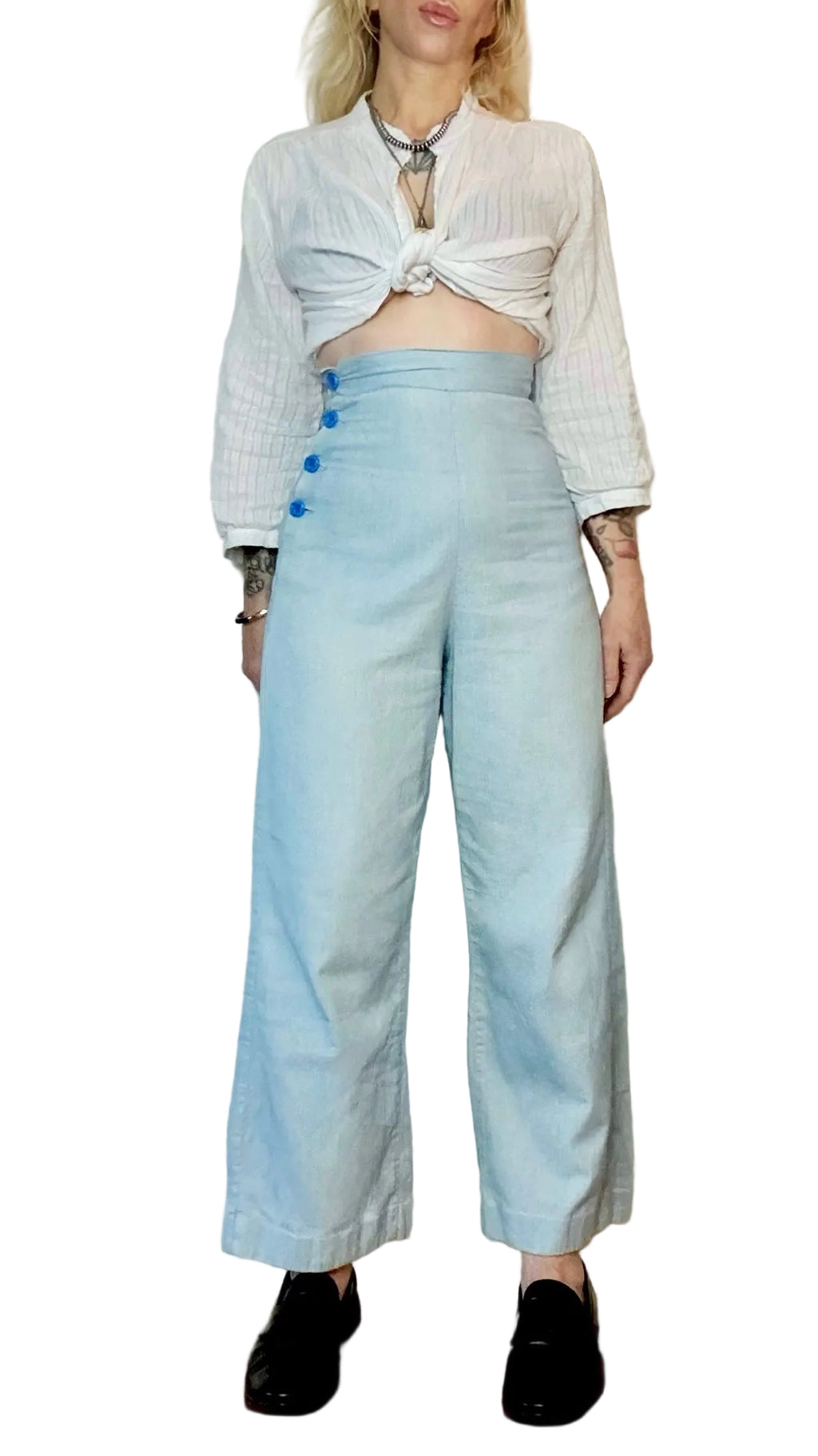 1930s 40s Erwin Blue Surf Sanforized Denim Pants (28)