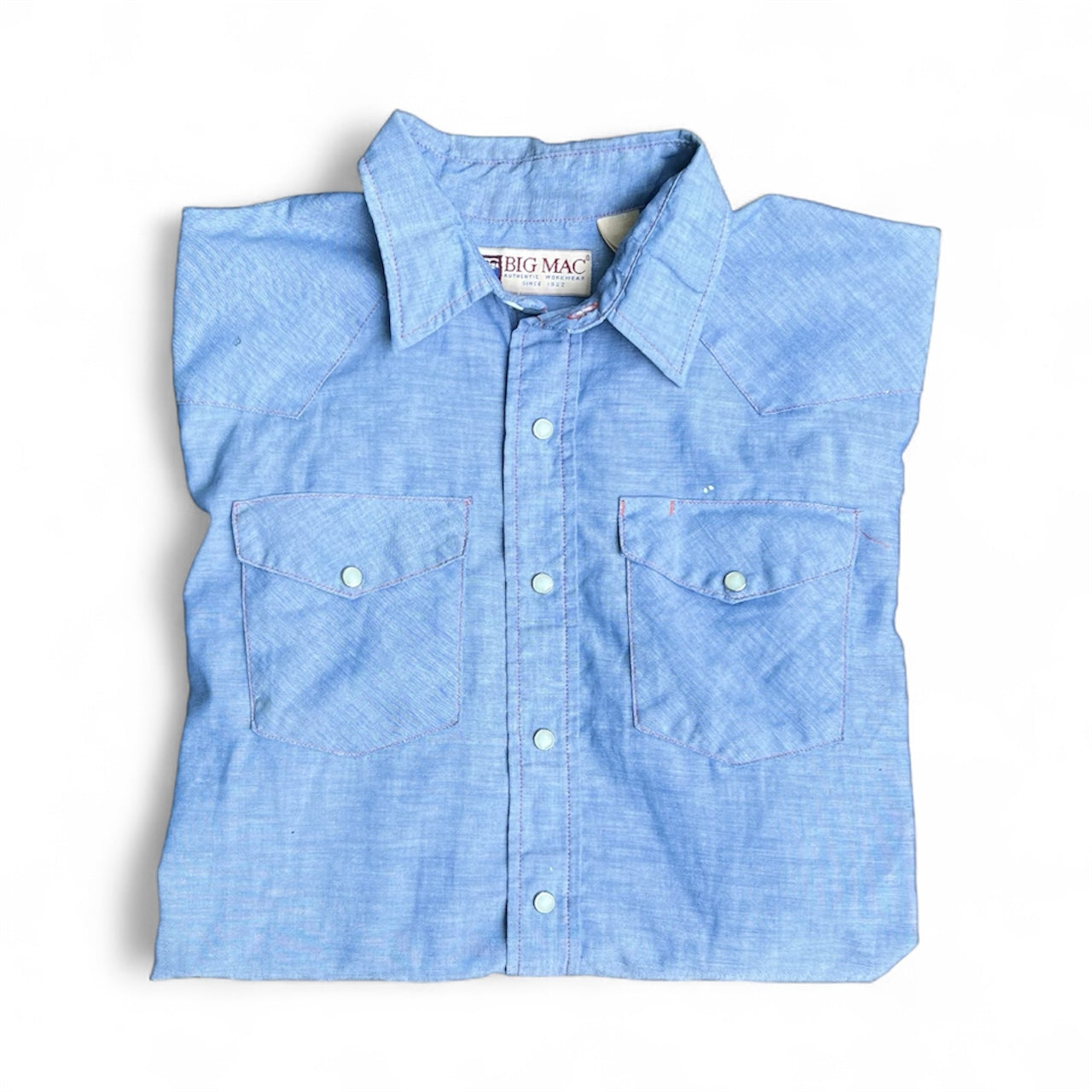 70’s Big Mac chambray pearl snap top L
