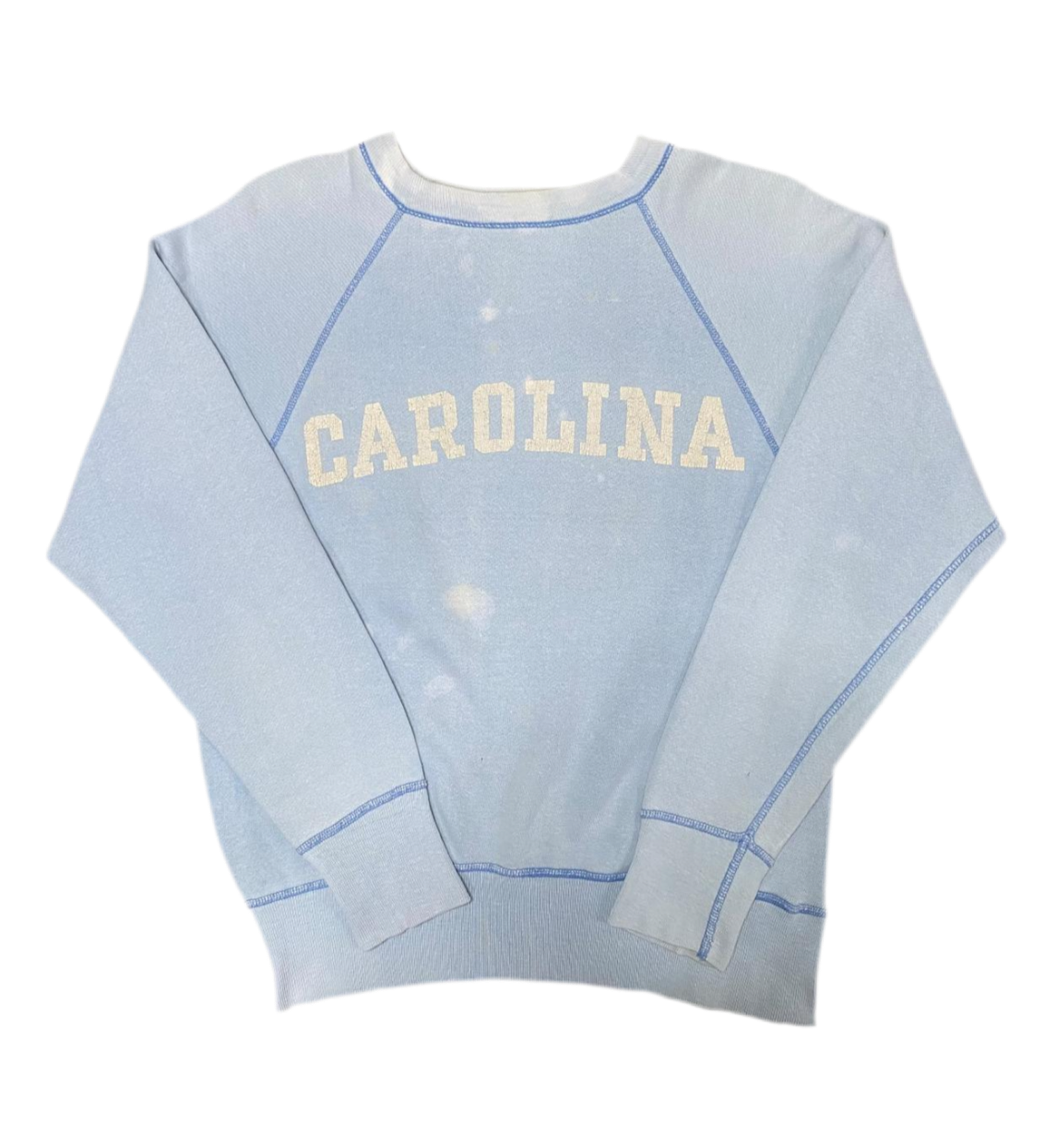 50's Champion running man sun faded sky blue Carolina Collegiate Raglan