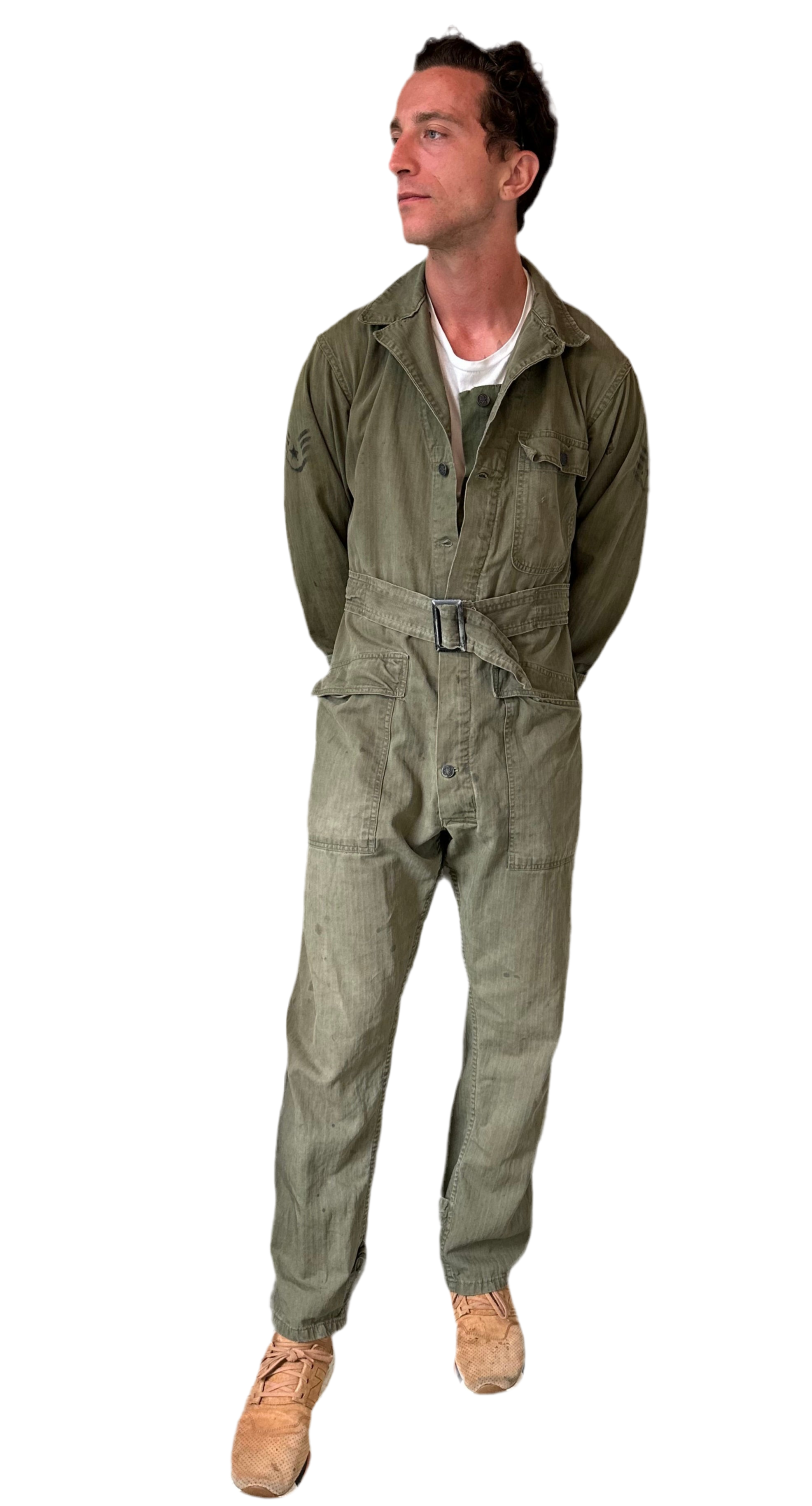 40’s HBT USMC WWII belted Coveralls 13 star