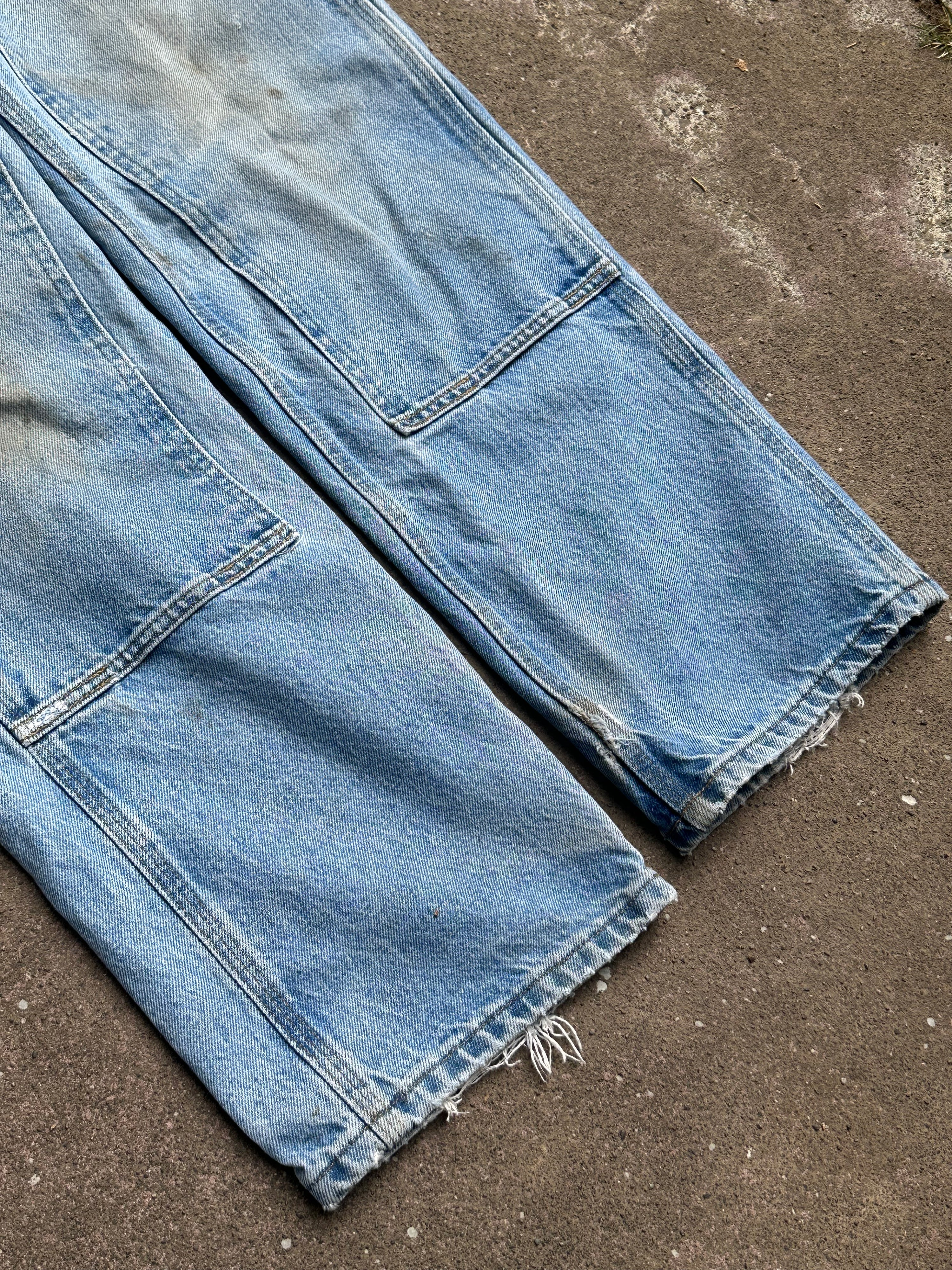 Carhartt dungaree fit double knee thrashed denim carpenter jeans 28 x 29
