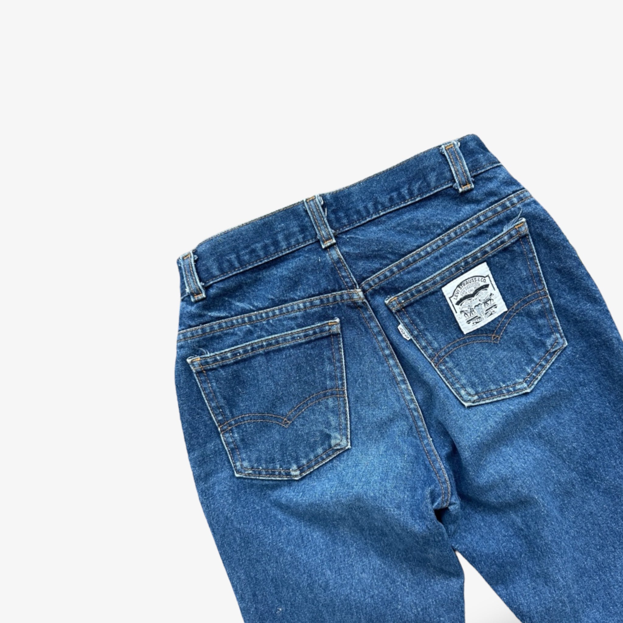 80's Levi's double horse white tab slim denim jeans - 26 x 30