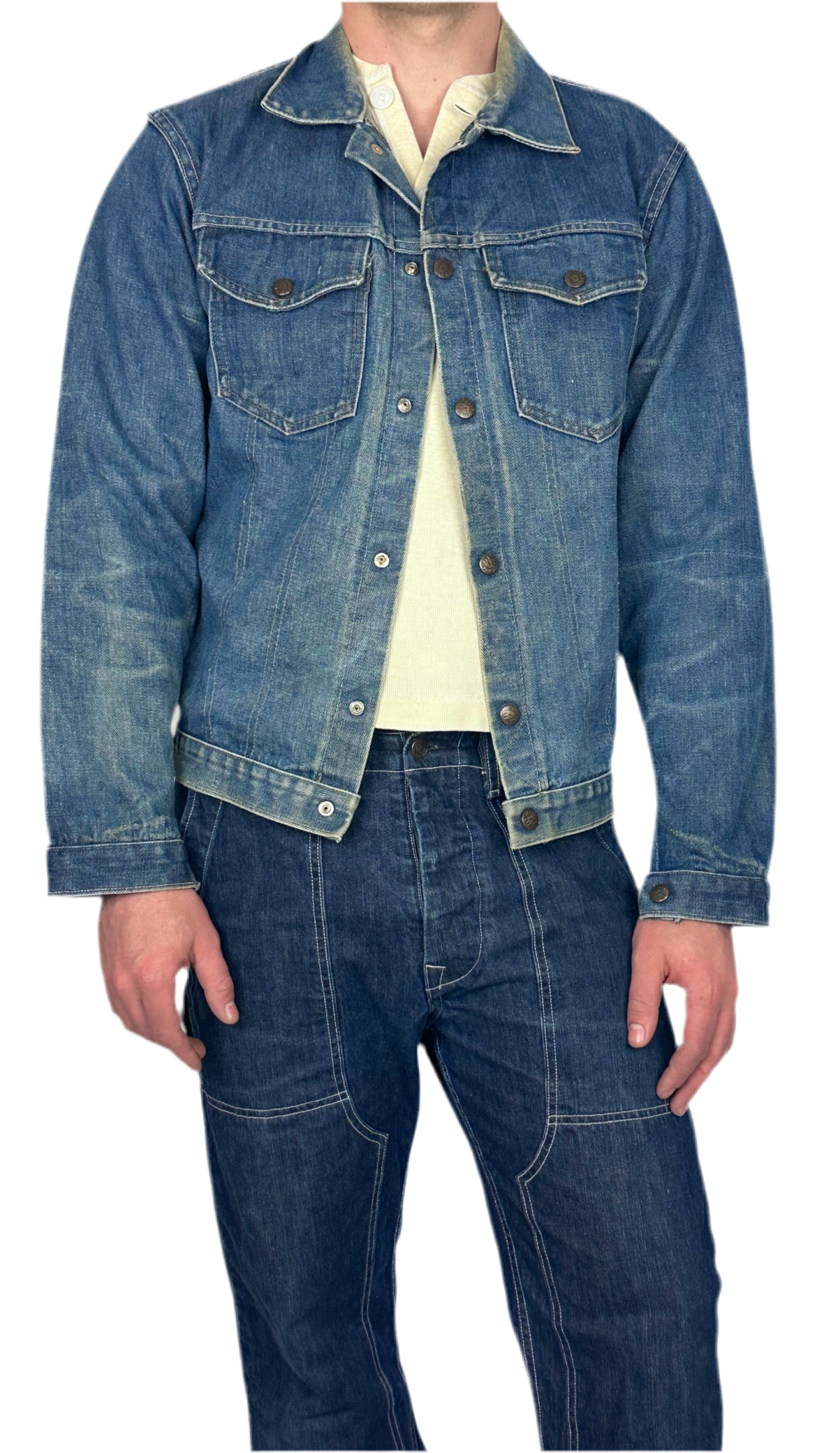 50s Madewell Sanforized Denim Trucker Jacket - L