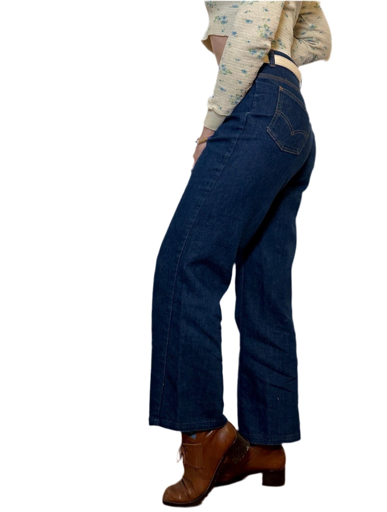 70's Levi's Wide Leg Dark Wash Denim Jeans (32")
