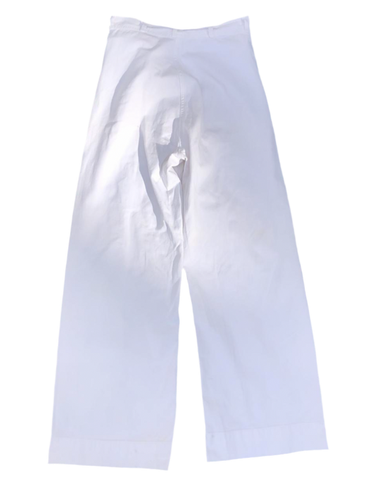 40’s USN white button fly high rise dungaree pants (28)