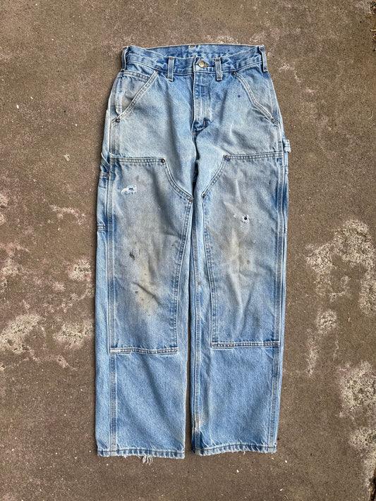 Carhartt dungaree fit double knee thrashed denim carpenter jeans 28 x 29