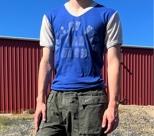 1979 Velva-Sheen faded letter tee (M)