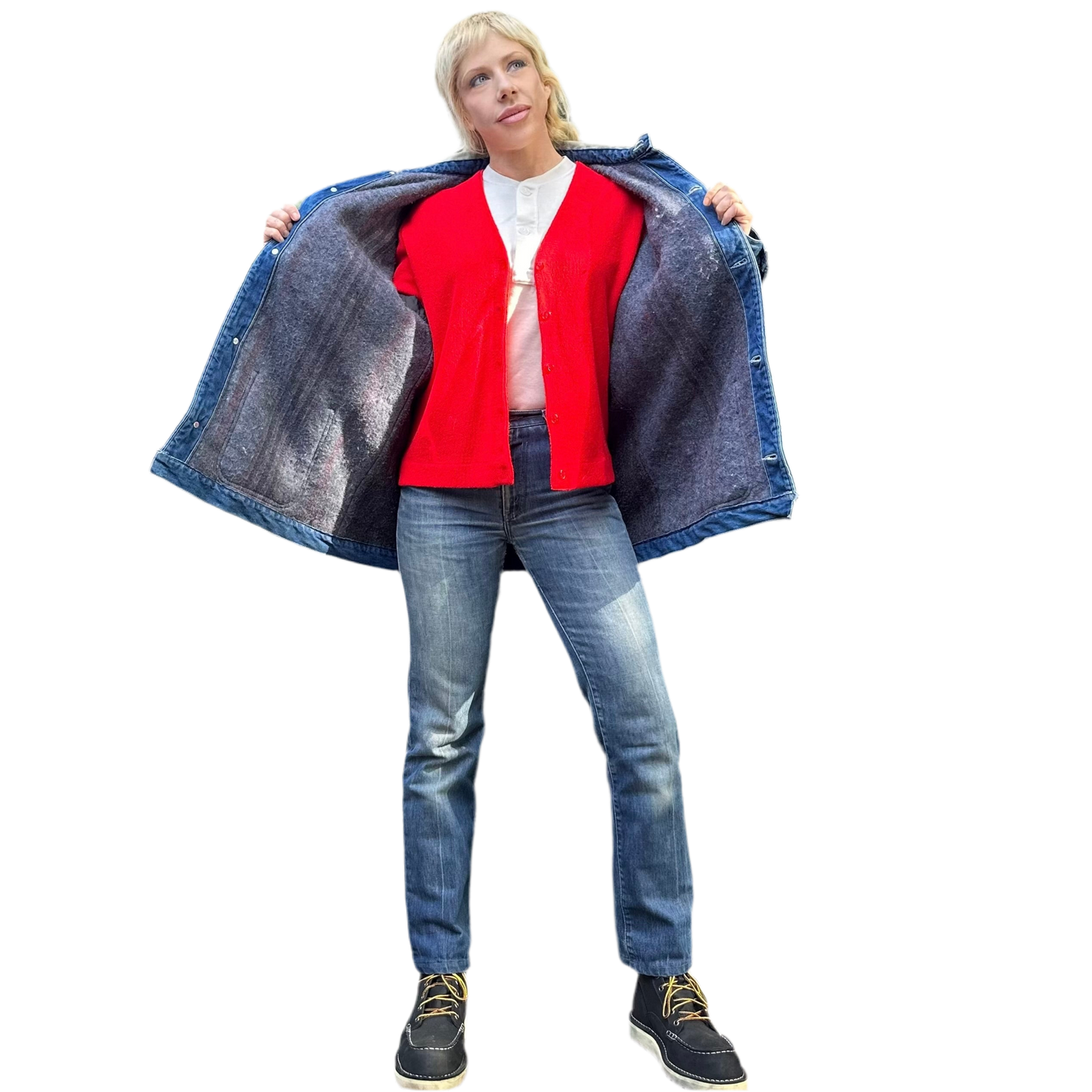 Pointer brand blanket lined denim chore coat