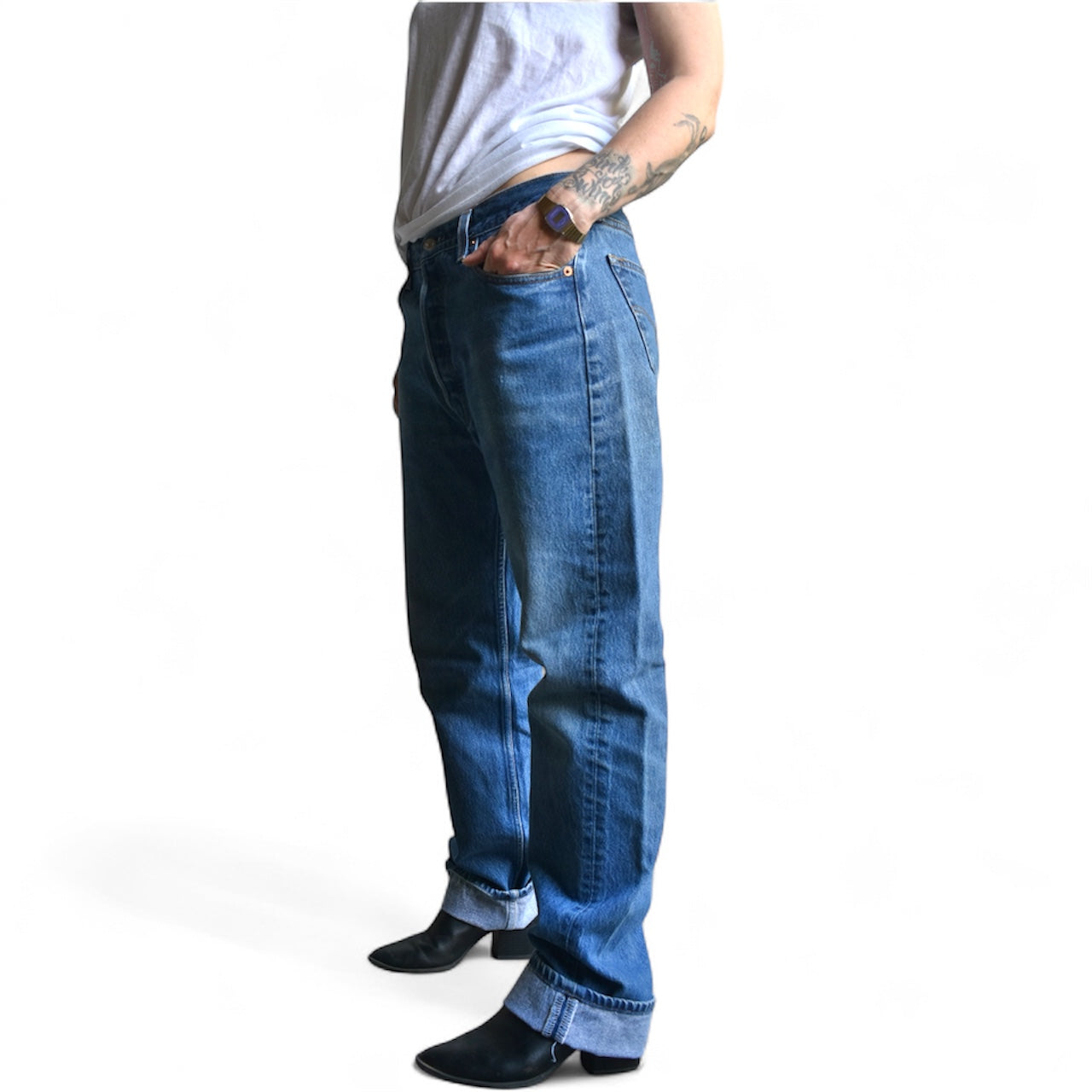 90's Levi's 501 medium wash denim 34"