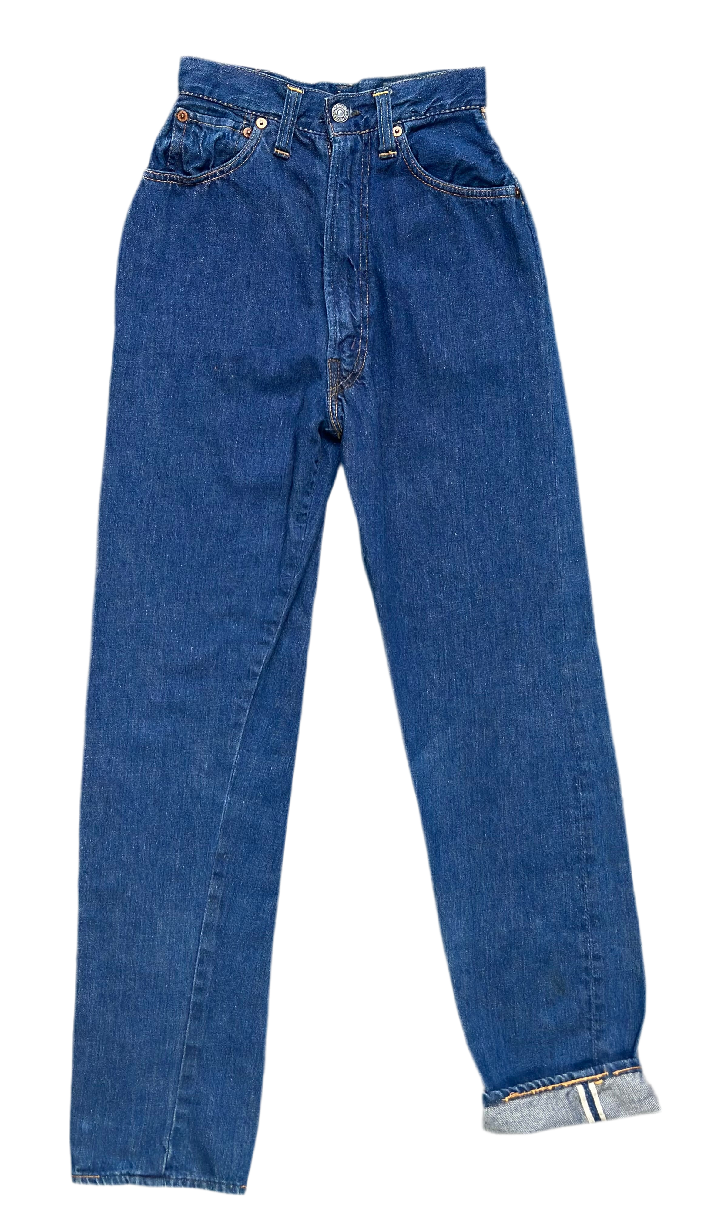 1950's Levi's 701 Big E Redline Selvedge denim jeans, V-Stitch 24 x 30