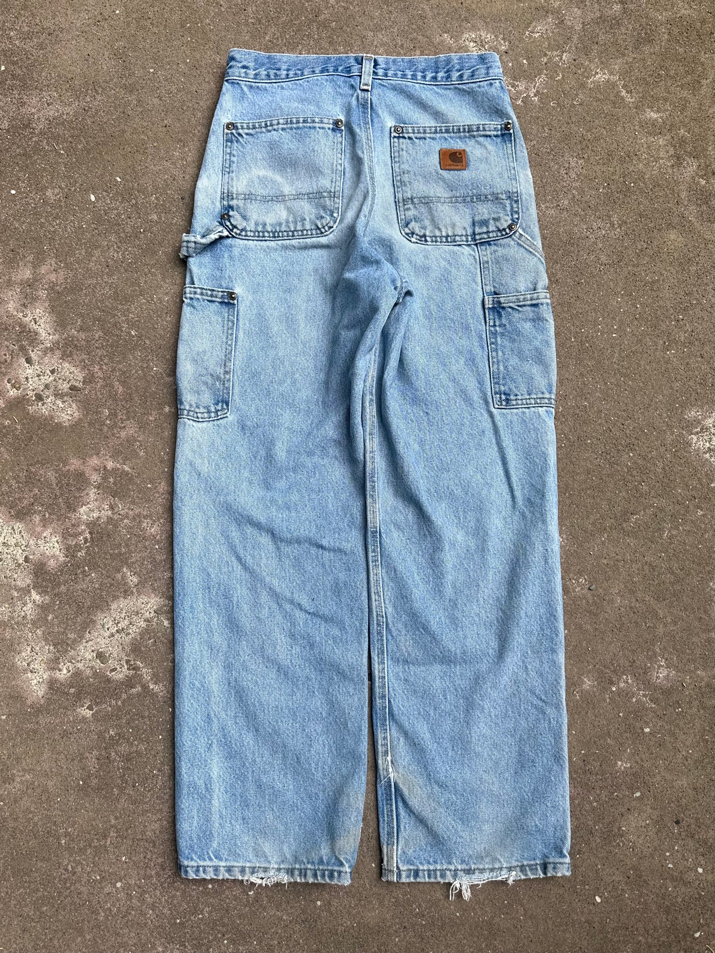 Carhartt dungaree fit double knee thrashed denim carpenter jeans 28 x 29