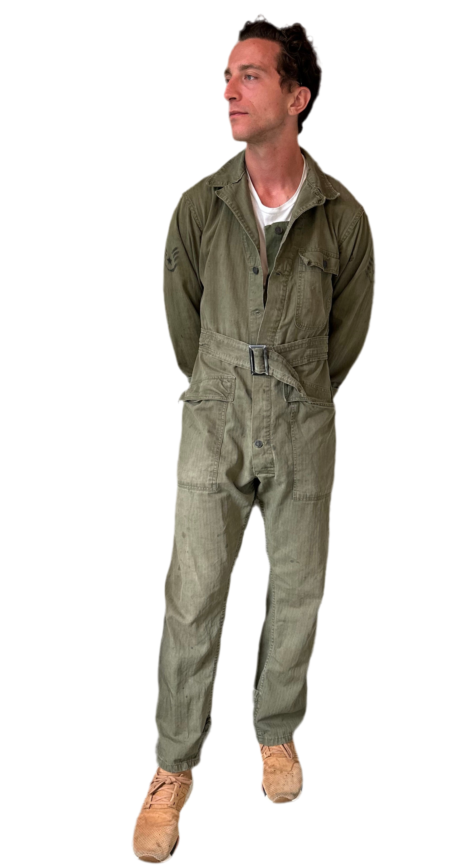 40’s HBT USMC WWII belted Coveralls 13 star