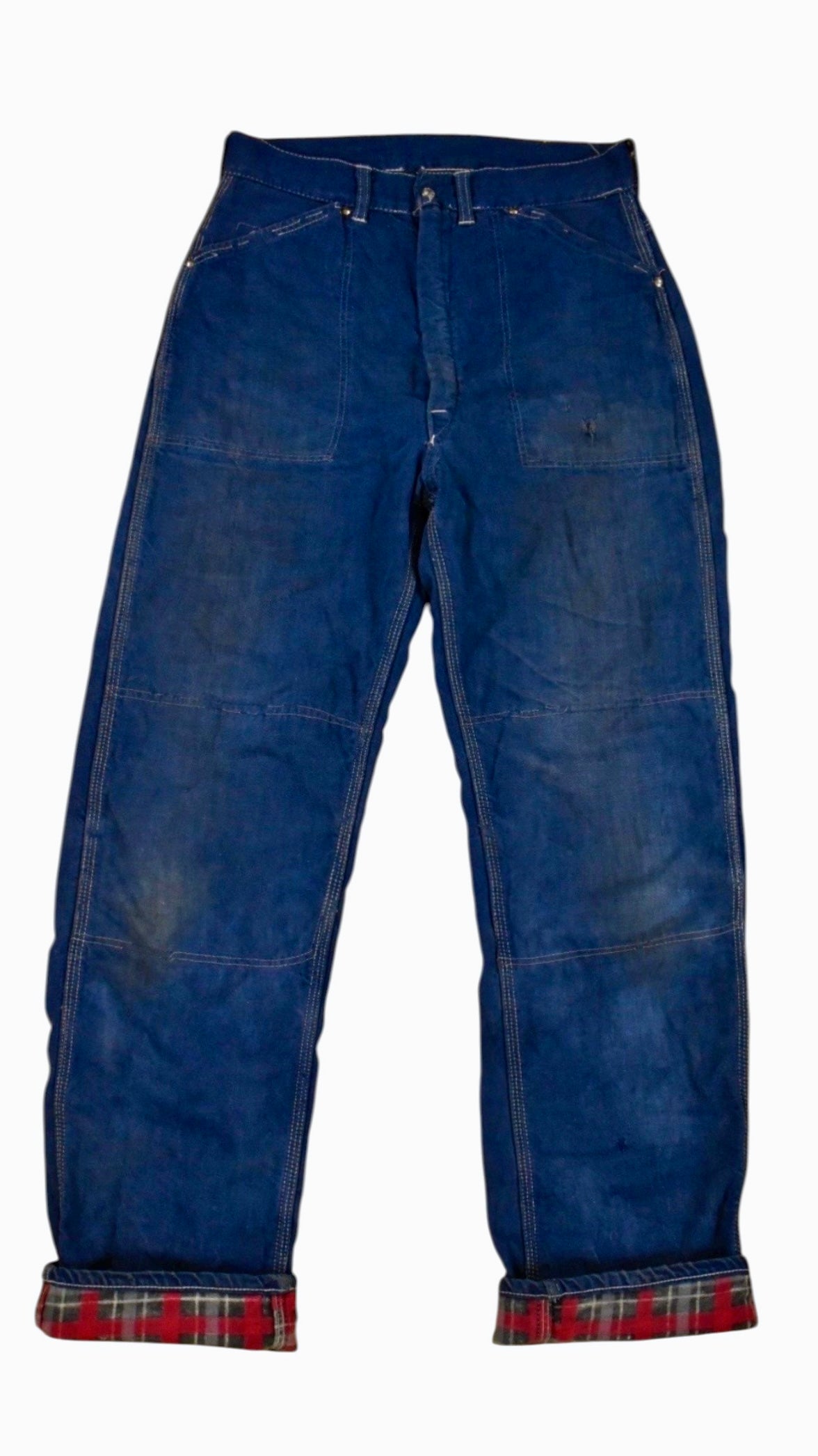 40’s 50’s Flannel lined farmers denim pants 28x29