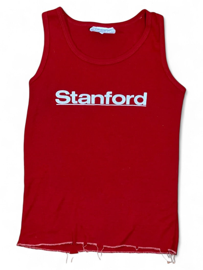70's Stanford single-stitch red university sportswear Tank Top - U/M