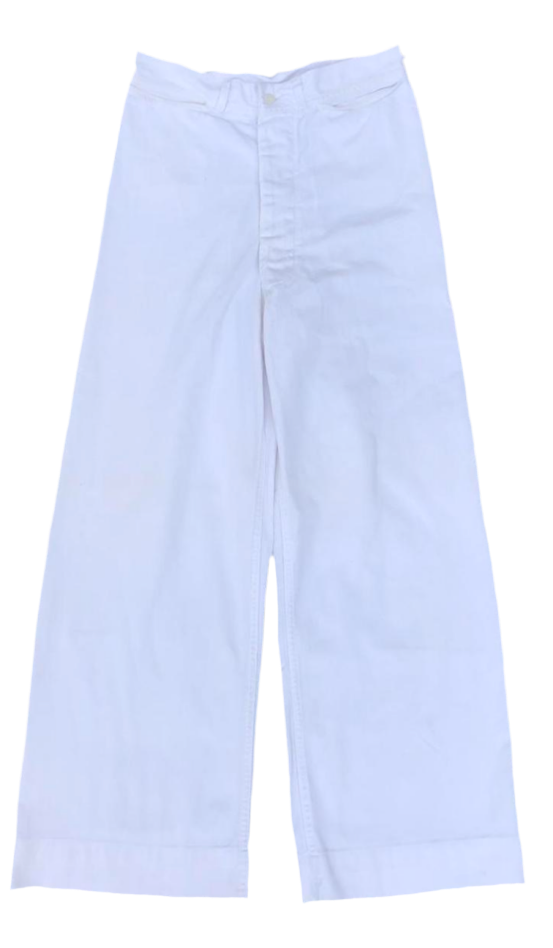 40’s USN white button fly high rise dungaree pants (28)