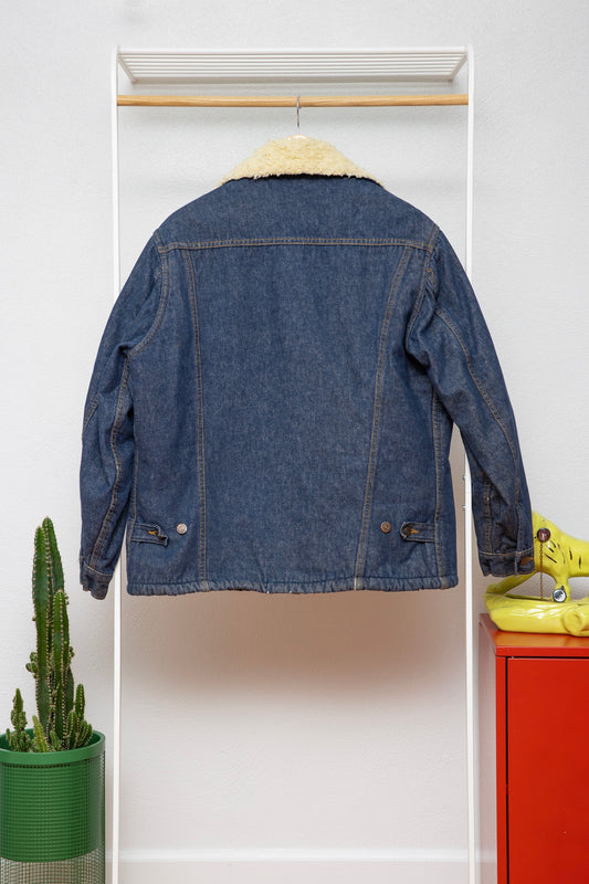 70s Sherpa Lined Roebucks Denim Trucker Jacket (M)