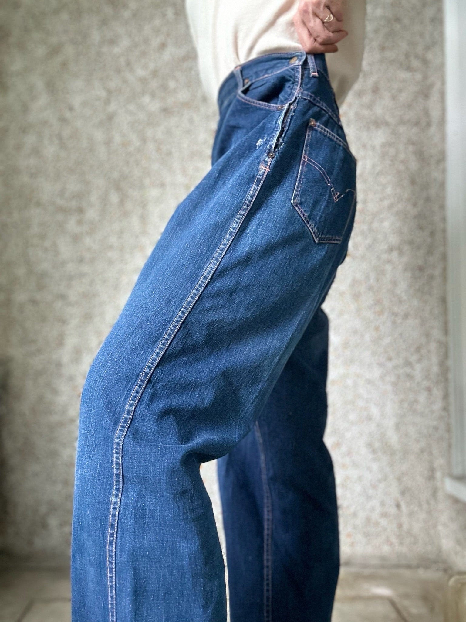 Late 40’s Blue Bell Sanforized Side Zip Denin Jeans. 30” W - Rare Collectible