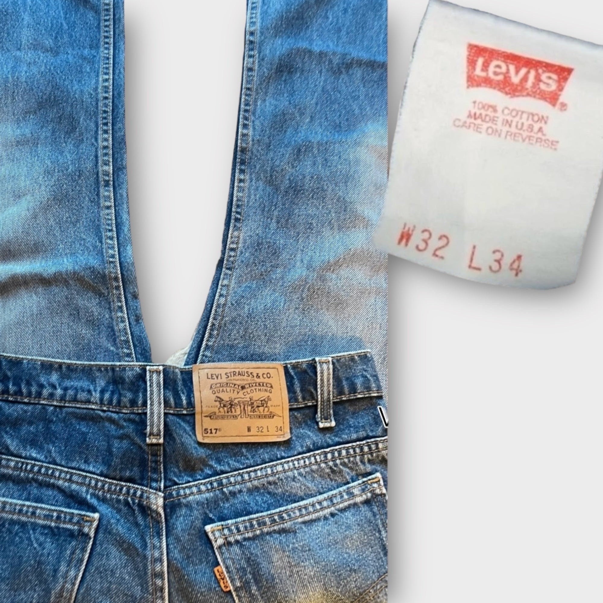 Vintage 80’s Levi’s 517 Orange Tab Dark Flare Denim Jeans Men’s 29x34 deals One Wash.